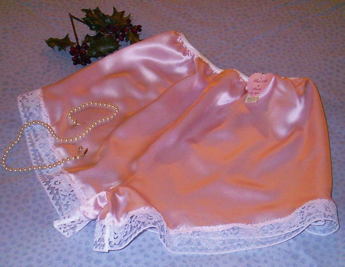 Pale pink satin Classic French knickers